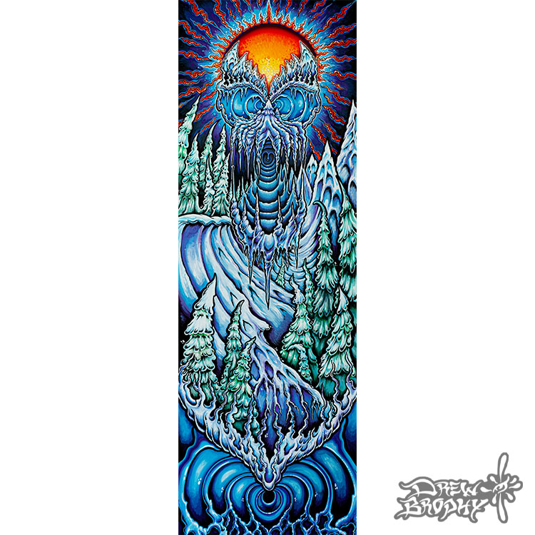 Winter Wave Skull - Only 25 Limited Edition Hand Signed by Drew - Matt Biolos and Brophy Lib Tech Snowboard Art Collaboration