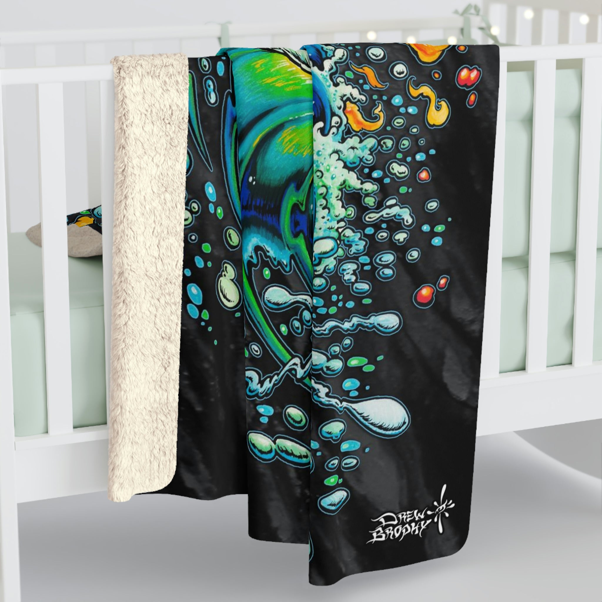 Galaxy Wave Sherpa Fleece Blanket