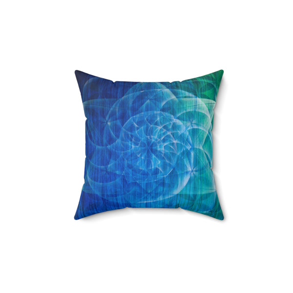 Sacred Spiral Faux Suede Square Pillow