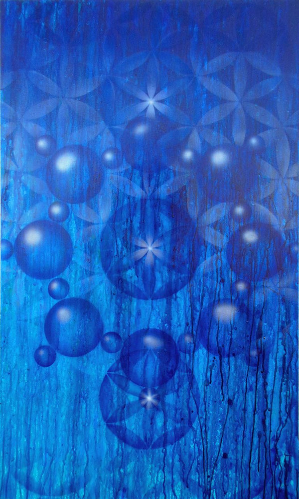 BLUE WATER CLUSTER 60" x 36" Original Fine Art Painting
