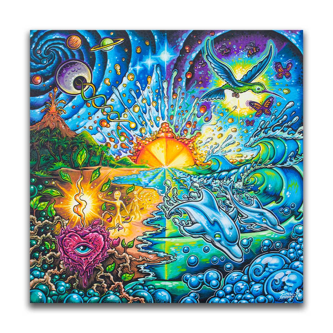 Drew Brophy's "Creation" painting.  Gallery wrapped stretched canvas replica print. Spiritual home decor.  