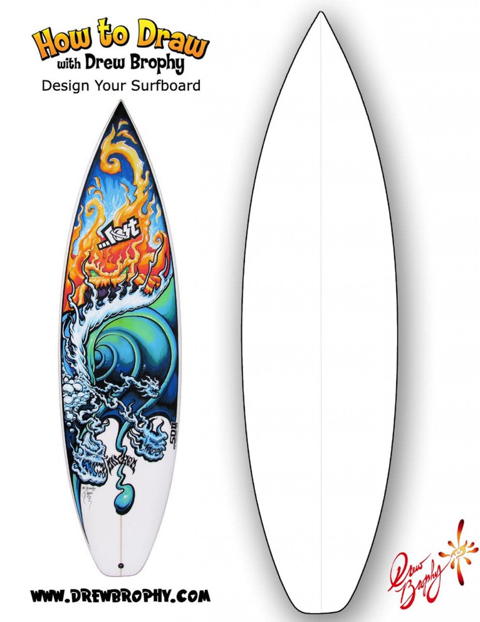DESIGN YOUR OWN SURFBOARD - Free Art Template for Kids