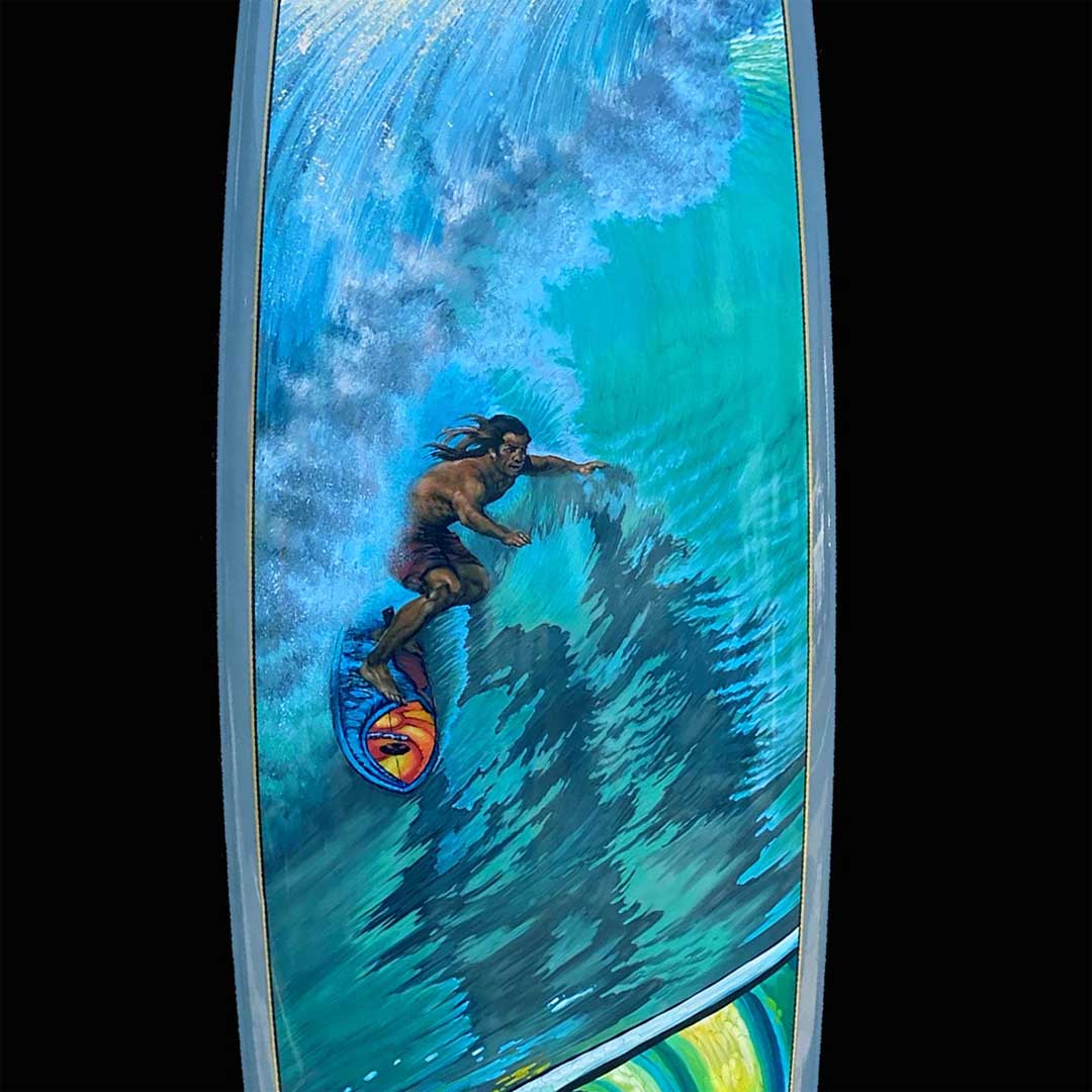 HAVE NO FEAR Drew Brophy Original Painting Collab with Phil Roberts - Gerry Lopez Pipeline Gun Shaped Surfboard