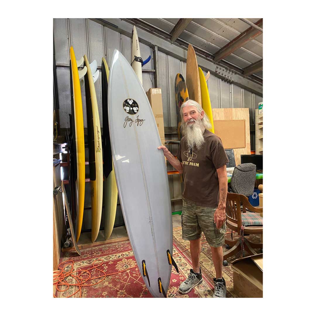 HAVE NO FEAR Drew Brophy Original Painting Collab with Phil Roberts - Gerry Lopez Pipeline Gun Shaped Surfboard