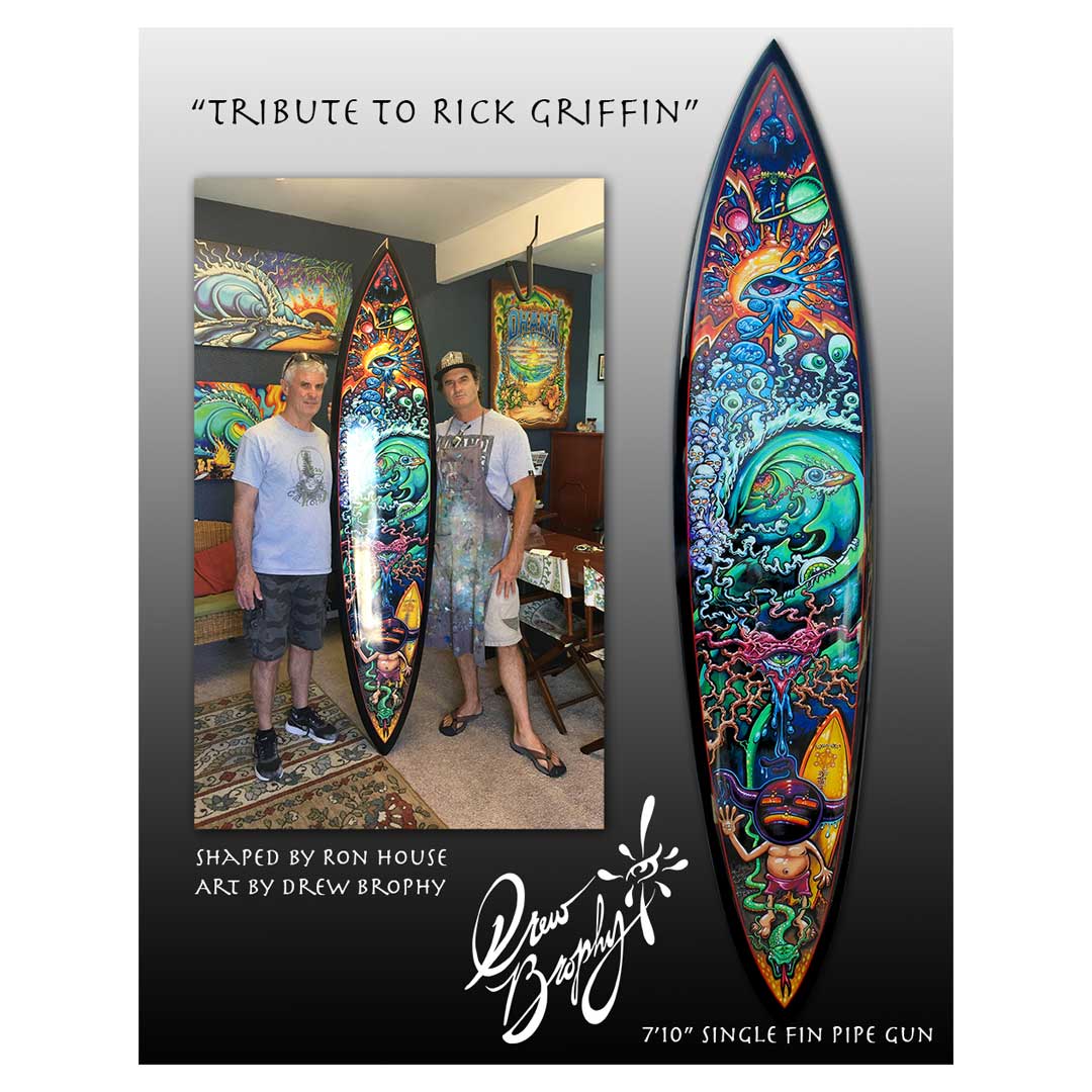 Tribute to Rick Griffin Pin Tail Skateboard Deck