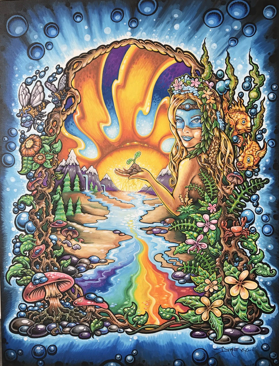 SOLD!  A MOTHER EARTH GODDESS 40" x 30" Original painting on Canvas by Drew Brophy