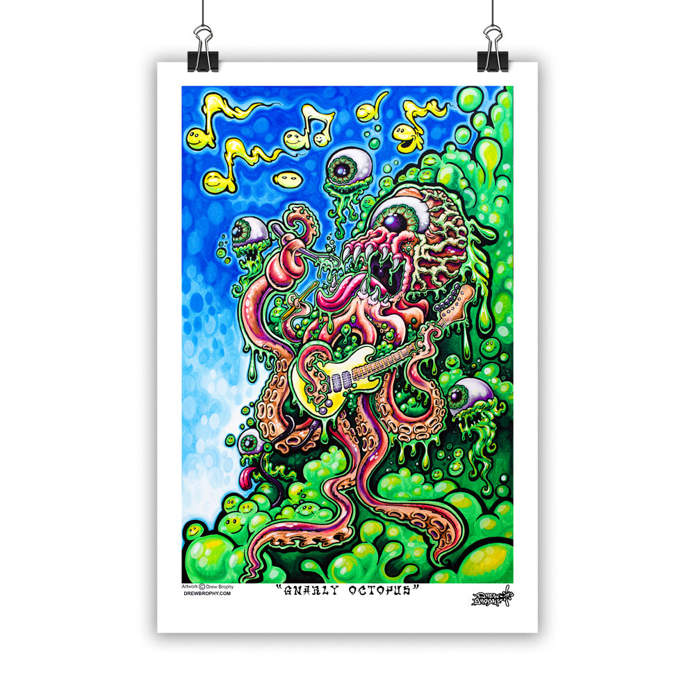 GNARLY OCTOPUS 12"x18" Premium Paper Print