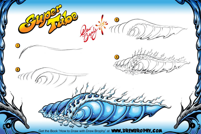 HOW TO DRAW WAVES Free Art Template Download for Kids