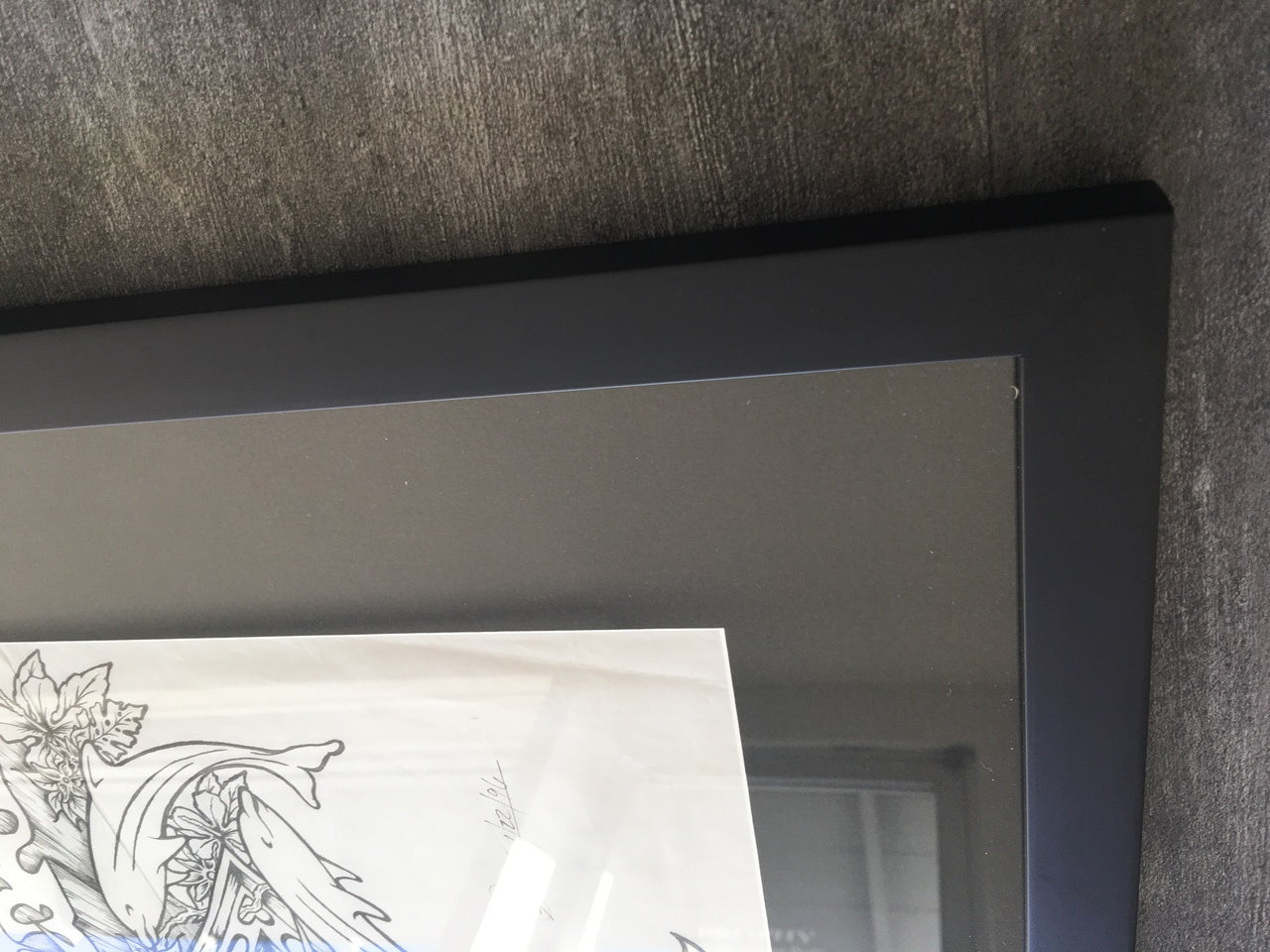 SOLD!  Lulu's Cafe Graphite Sketch and Color Sketch 21" x 24" Framed in black frame and plexiglass