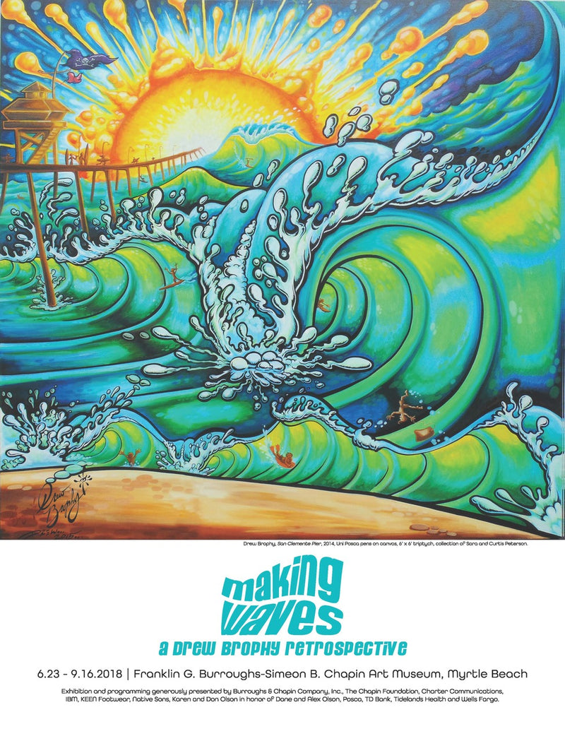 Collectible Poster:  2018 MAKING WAVES Drew Brophy Retrospective Poster, signed