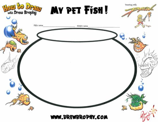 MY PET FISH! -  Free Art Template for kids