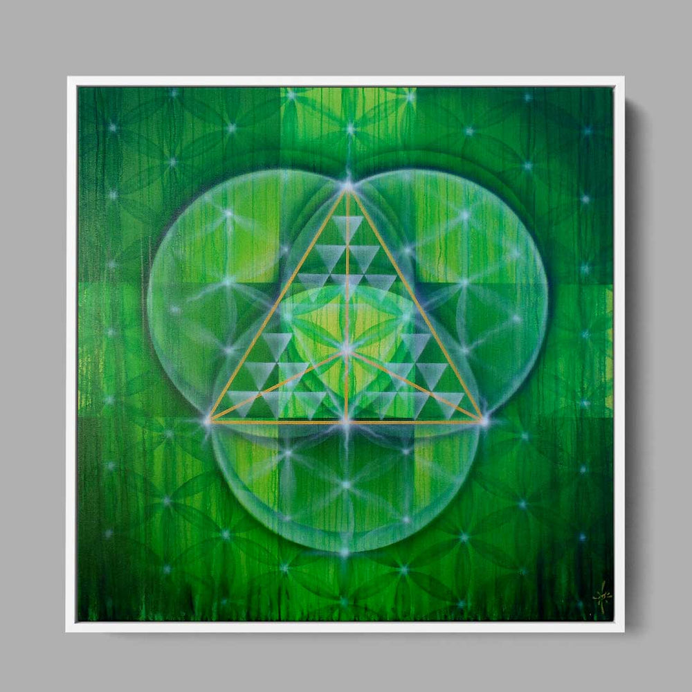 Trinity Sacred Geometry Flower of Life Tetrahedron Art Print by Drew Brophy
