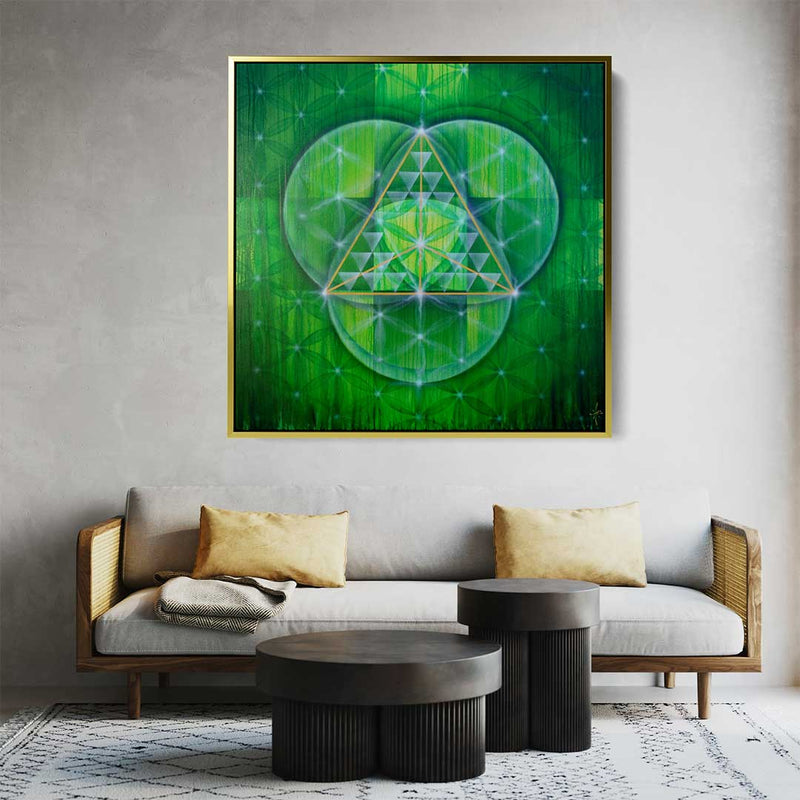 Trinity Sacred Geometry Flower of Life Tetrahedron Art Print by Drew Brophy