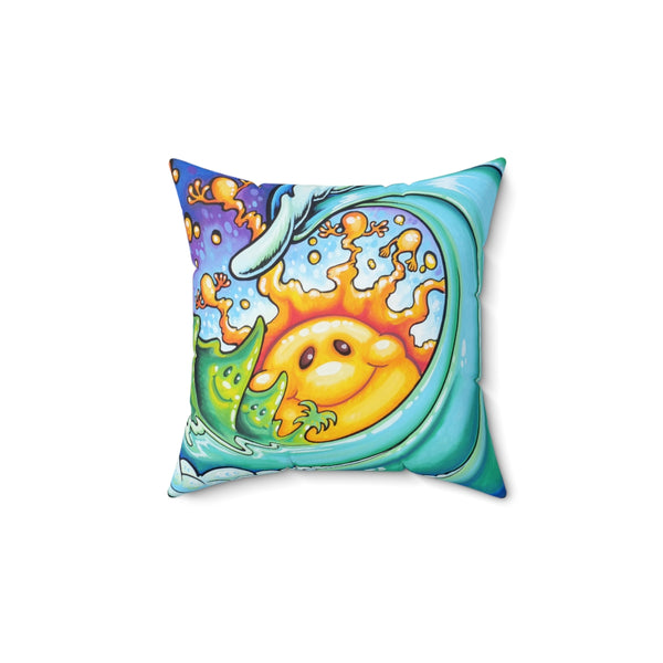 Feeling Happy Faux Suede Square Pillow