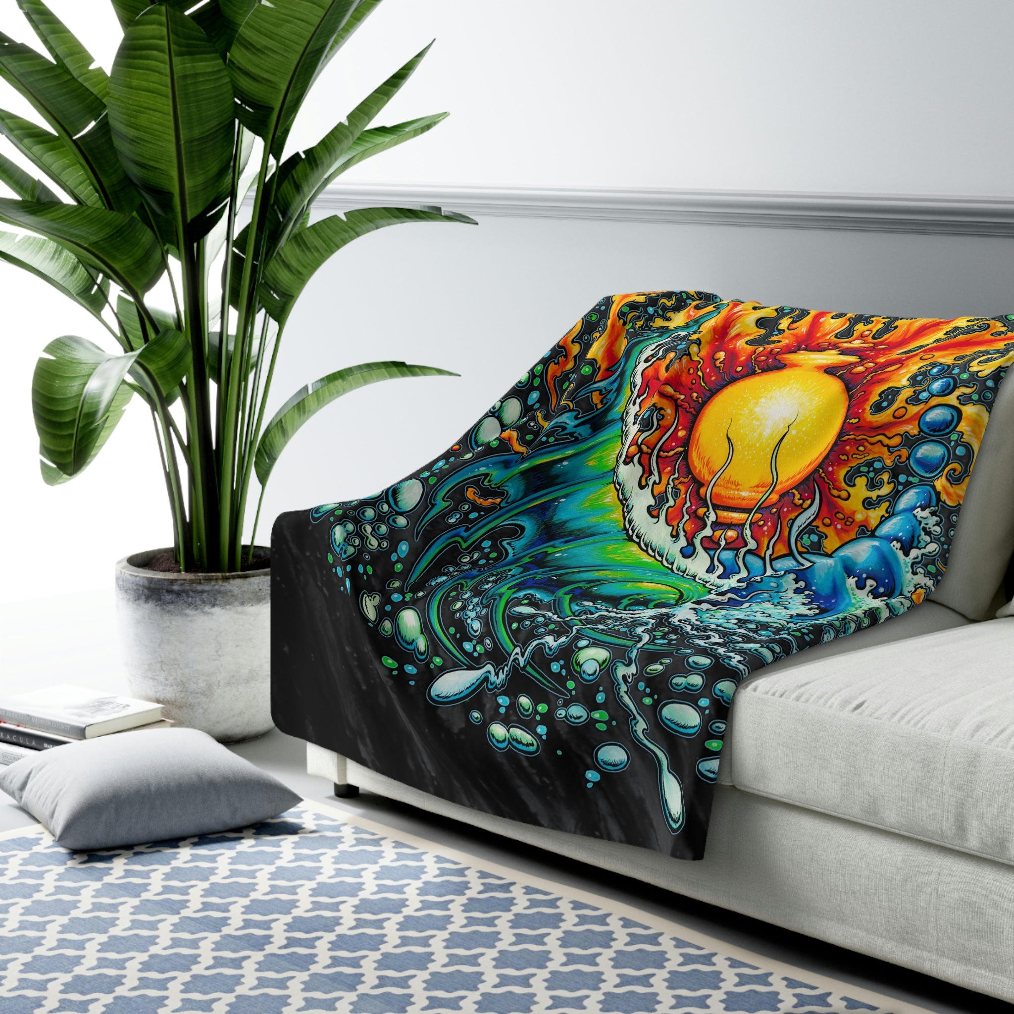 Galaxy Wave Sherpa Fleece Blanket