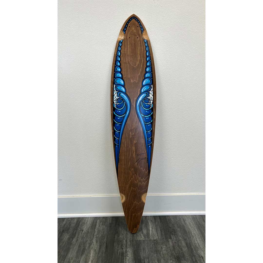 Double Barrel Wave Vintage Sector 9 Longboard Skateboard Deck - Hand Embellished