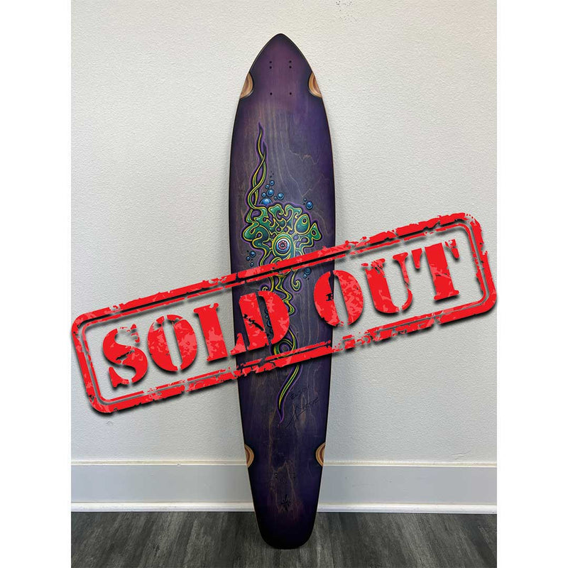 Purple Vintage Sector 9 Skateboard Longboard Deck - Hand Embellished by Drew Brophy