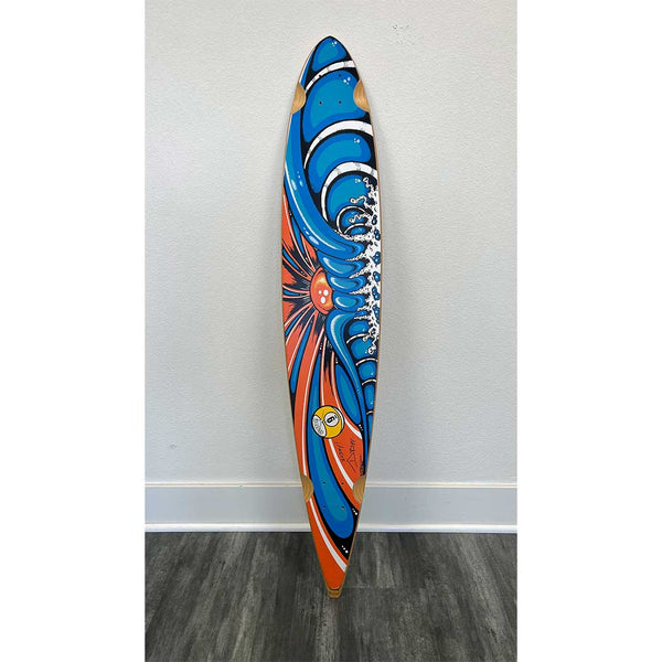 Sunset Wave Sector 9 Longboard Skateboard Deck - Hand Embellished by Drew Brophy